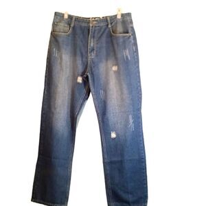 Vintage Akademiks Blue Y2K Loose Fit 90s Distressed Streetwear Jeans sz …